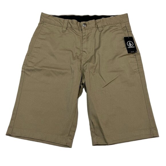 Volcom Shorts Mens 28 Vmonty Khaki Chino Casual Stretch Outdoor‎ Comfort Beach - Picture 1 of 8